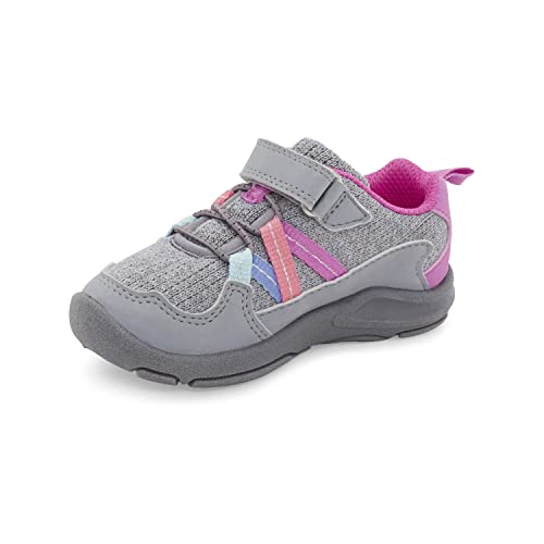 OshKosh B'Gosh Girls Loopy Sneaker, Grey/Multi, 10 Toddler