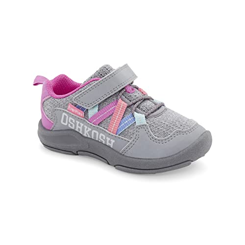 OshKosh B'Gosh Girls Loopy Sneaker, Grey/Multi, 10 Toddler