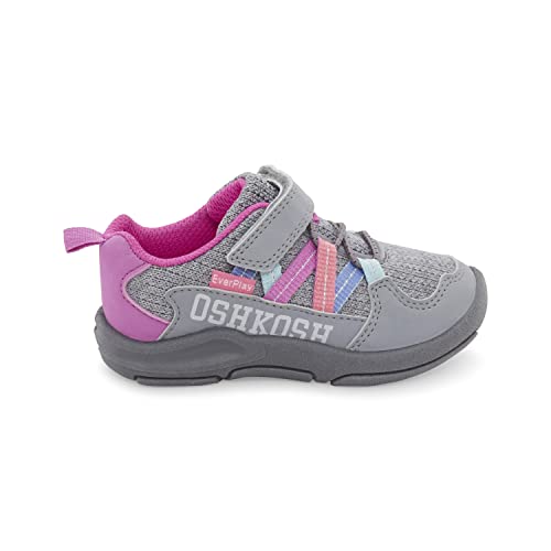 OshKosh B'Gosh Girls Loopy Sneaker, Grey/Multi, 10 Toddler