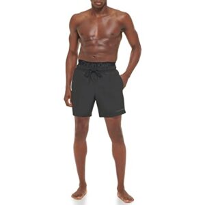 Calvin Klein Men's Standard UV Protected Quick Dry Swim Trunk, Noir, X-Large