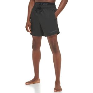 Calvin Klein Men's Standard UV Protected Quick Dry Swim Trunk, Noir, X-Large