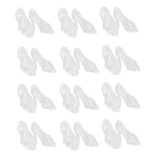 toyandona 30 pairs doll shoes, fashion doll high heels shoes miniature doll shoes mini doll costume accessories for girls dollhouse crafts ( clear )