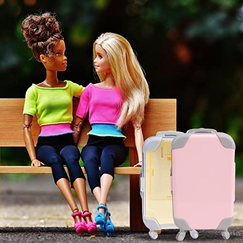 2 Pieces Doll Suitcase Travel Luggage Trunk Fits 18 "Generation Doll