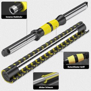 Dumbbell Set of 2 Adjustable Dumbbell Set Professional Dumbbell with Connecting Steel Tube Weight Lifting for Home, Gym… (YELLOW-22LBS)