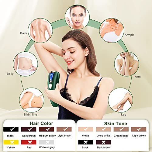 Laser Hair Removal for Women & Men, Permanent Painless At-Home Facial IPL hair removal device, Upgraded to 999,900 Flashes hair remover for Armpits Legs Arms Bikini Line