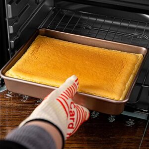 2 Pack Baking Sheet Pans, Deep Size Baking Pan Nonstick Cookie Sheet Brownie Cake Pan Bread Pan Toaster Oven Tray Bakeware, 12.7x10.6x2.4 Inches, Easy Clean & Food Safe (12.7 x 10.6 x 2.4)