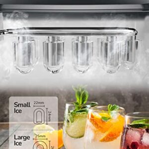 Silonn Ice Makers Countertop 9 Bullet Ice Cubes Ready in 6 Minutes & Perfectware - PW Icebags-DS-100ct 10lb Ice Bags with Drawstring-100ct