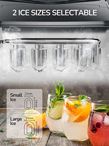 Silonn Ice Makers Countertop 9 Bullet Ice Cubes Ready in 6 Minutes & Perfectware - PW Icebags-DS-100ct 10lb Ice Bags with Drawstring-100ct