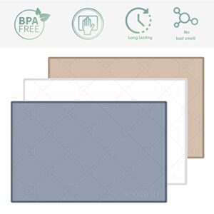 Under the Sink Mat Waterproof, Under Kitchen Sink Liner Mat 22”x34”, Silicone Under Sink Mats and Protectors for Kitchen Bathroom, Flexible & Thick Under Sink Drip Tray with Lip to Catch Water, White