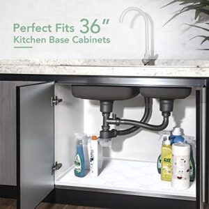 Under the Sink Mat Waterproof, Under Kitchen Sink Liner Mat 22”x34”, Silicone Under Sink Mats and Protectors for Kitchen Bathroom, Flexible & Thick Under Sink Drip Tray with Lip to Catch Water, White