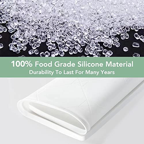 Under the Sink Mat Waterproof, Under Kitchen Sink Liner Mat 22”x34”, Silicone Under Sink Mats and Protectors for Kitchen Bathroom, Flexible & Thick Under Sink Drip Tray with Lip to Catch Water, White