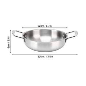 Stainless Steel Binaural Noodle Pot, Korean Ramen Pot Small Stockpot for Home Office Dormitory Outdoor Camping(#3)