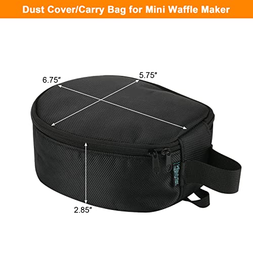 Beautyflier Carrying Bag Compatible with DASH Mini Waffle Maker 4 Inch/Deluxe 4 Inch, Nylon Dust Cover for Who Loving Baking and Cooking, Waffle Maker NOT included