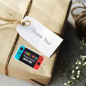 Video Game Party Thank You Sticker Labels, Great for Party Favors, Envelope Seals & Goodie Bags（54 Count）