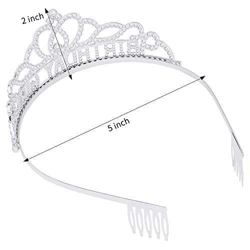 AOPRIE Birthday Crown for Women Birthday Girl Sash for Women Birthday Tiara for Women Birthday Girl Headband Princess Crown Rhinestone Happy Birthday Accessories Pink