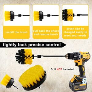 Cleaning Drill Brush Set, 4 Pack Power Scrubber Brush Set, Drill Brush Attachment for Power Drill, mobzio All Purpose Drill Scrubber Brush Kit for Shower, Grout, Bathroom, Floor, Tub, Tile, Kitchen