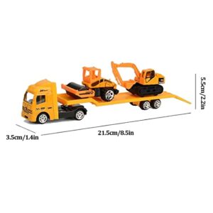 SPYMINNPOO RC Trucks Set, 4PCS Mini Alloy Construction Trucks Set 1: 64 Carrier Truck Engineering Trailer Car Toys for Over Age 3