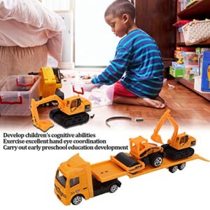 SPYMINNPOO RC Trucks Set, 4PCS Mini Alloy Construction Trucks Set 1: 64 Carrier Truck Engineering Trailer Car Toys for Over Age 3