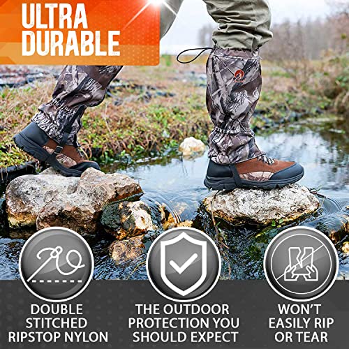 Pike Trail Leg and Ankle Gaiters for Men and Women - Waterproof Boot Covers - for Hiking, Research Field Trips, Outdoor Trail Use, Snow and More - Adjustable Closures