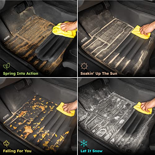 TuxMat - for Volvo XC60 2018-2024 Models - Custom Car Mats - Maximum Coverage, All Weather, Laser Measured - This Full Set Includes 1st and 2nd Rows Black