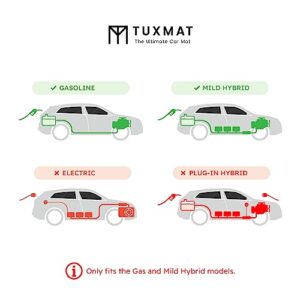 TuxMat - for Volvo XC60 2018-2024 Models - Custom Car Mats - Maximum Coverage, All Weather, Laser Measured - This Full Set Includes 1st and 2nd Rows Black