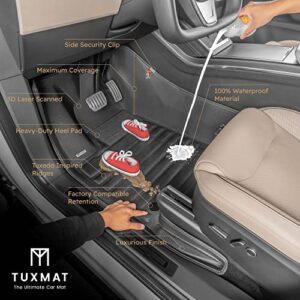 TuxMat - for Volvo XC60 2018-2024 Models - Custom Car Mats - Maximum Coverage, All Weather, Laser Measured - This Full Set Includes 1st and 2nd Rows Black