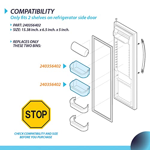 CarterTM Refrigerator Door Bin Replacement Part 240356402 - Compatible with Frigidaire, Crosley, Gibson, Westinghouse and Kelvinator