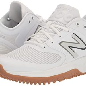 New Balance Men's Fresh Foam 3000 V6 Turf-Trainer Baseball Shoe, White/White/Gum, 9.5