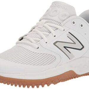 New Balance Men's Fresh Foam 3000 V6 Turf-Trainer Baseball Shoe, White/White/Gum, 9.5