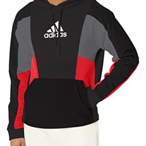 adidas Men's Essentials Colorblock Hoodie, Black/Dark Grey Heather, Medium