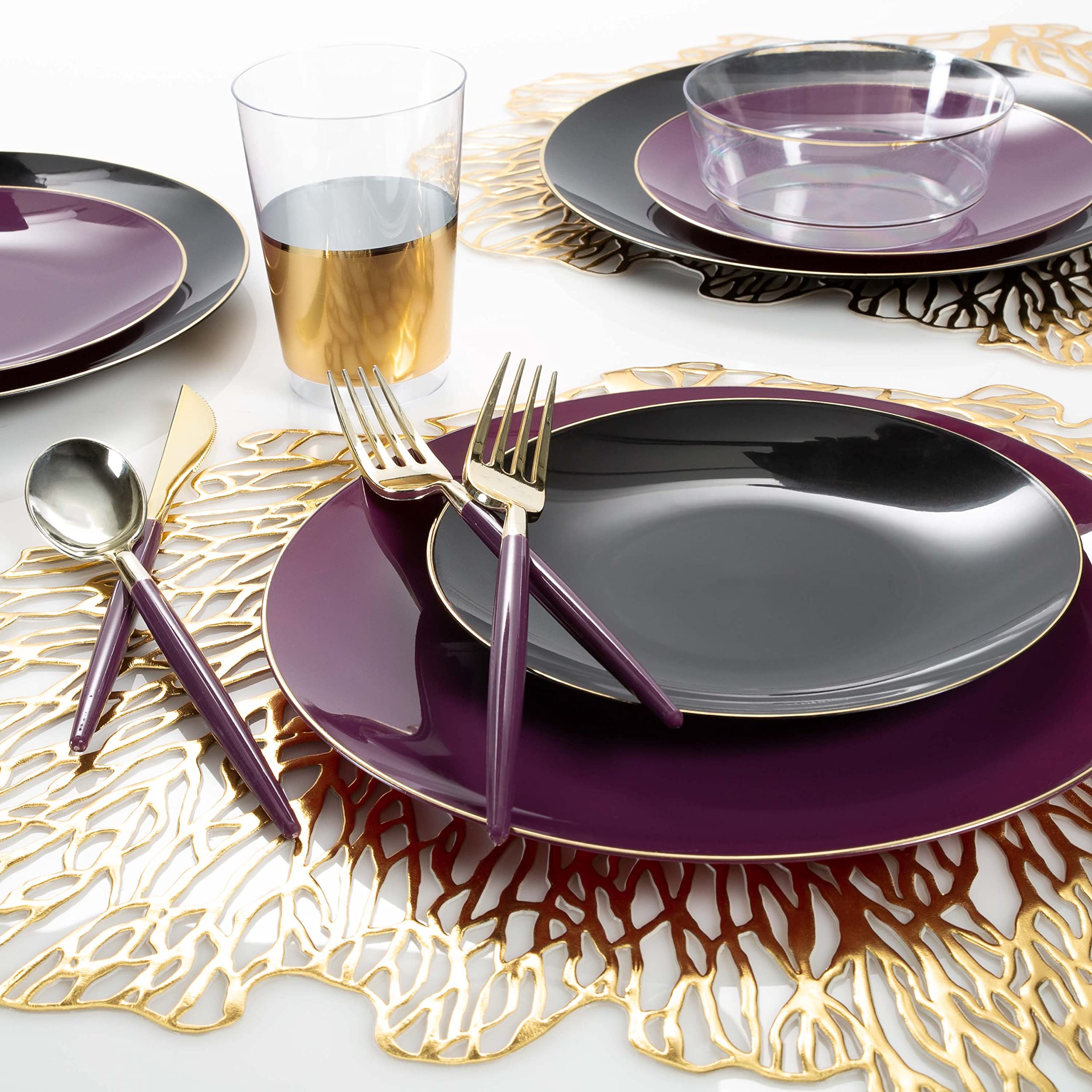 Home Details 4 Pack Coral Shape Placemat, Kitchen, Dinning Room, Place Setting, Décor, Gold