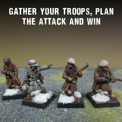 Wargames Delivered - US Army Veterans Squad (Winter) - 28mm Miniatures Includes 10 Metal Infantry in Winter Gear, Supported Group with Digital Bundle - Action Figures Model Kit by Warlord Games