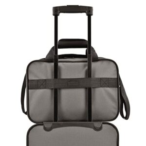 U.S. Traveler Rio Rugged Fabric Expandable Carry-on Luggage Set, Grey, 2 Wheel