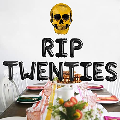 Geloar RIP TWENTIES Balloons, RIP TWENTIES 30th Birthday Party Supplies Balloons Banner for Death to My 20s RIP Twenties RIP Youth Men Women Dirty 30 Funny 30th Bday Decorations Set of 14 PCS