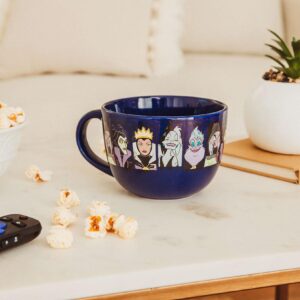 Disney Villains Close-Up Panels Ceramic Soup Mug | Bowl For Ice Cream, Cereal, Oatmeal | Large Coffee Cup For Espresso, Caffeine, Beverages | Halloween Gifts and Collectibles | Holds 24 Ounces