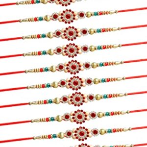 TIED RIBBONS Rakhi for Brother (Set of 12) | Bro Rakhi with Card | Rakhi for Bhaiya | Roli Chawal - Raksha Bandhan Rakhi Bracelet for Brother Rakhi Set | Bhai Rakhi Thread | Rakhi Set for Brother