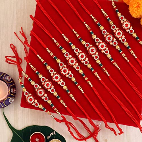 TIED RIBBONS Rakhi for Brother (Set of 12) | Bro Rakhi with Card | Rakhi for Bhaiya | Roli Chawal - Raksha Bandhan Rakhi Bracelet for Brother Rakhi Set | Bhai Rakhi Thread | Rakhi Set for Brother