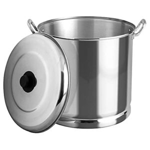 Vasconia 27.5-Quart Steamer Pot (Aluminum) with Tray & Aluminum Lid for Most Stoves (Hand-Wash only) Large Stock Pot for Tamales, Steaming, Boiling & Frying - Makes Seafood, Pasta, Veggies & More