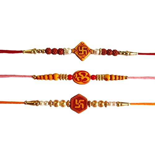 USA HOUSE Set of 3 Rakhi for Brothers,Traditional Rakhi with Fish Design - Best Handmade Rakhi for Loving Brother/Sibling/Rakhi for Brother, Rakhi Bracelet, Raksha Bandhan Rakhi, Raksha Bandhan Festival