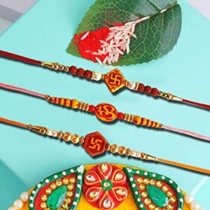 USA HOUSE Set of 3 Rakhi for Brothers,Traditional Rakhi with Fish Design - Best Handmade Rakhi for Loving Brother/Sibling/Rakhi for Brother, Rakhi Bracelet, Raksha Bandhan Rakhi, Raksha Bandhan Festival