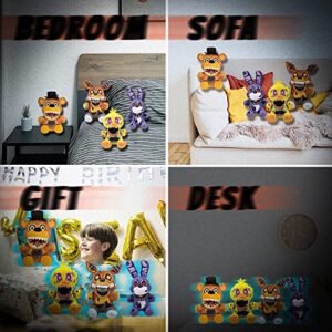 Karinie 4 Pcs FNAF Plushies, Five Nights at Freddy's Plushies, FNAF Plushies Set, 7.1" Dolls Soft Toys, Party Supplies Christmas Birthday Gift for Boys and Girls