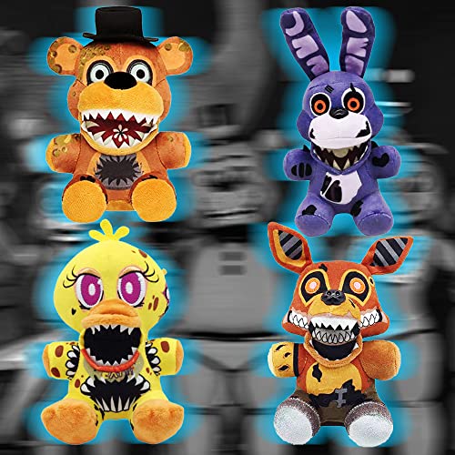 Karinie 4 Pcs FNAF Plushies, Five Nights at Freddy's Plushies, FNAF Plushies Set, 7.1" Dolls Soft Toys, Party Supplies Christmas Birthday Gift for Boys and Girls