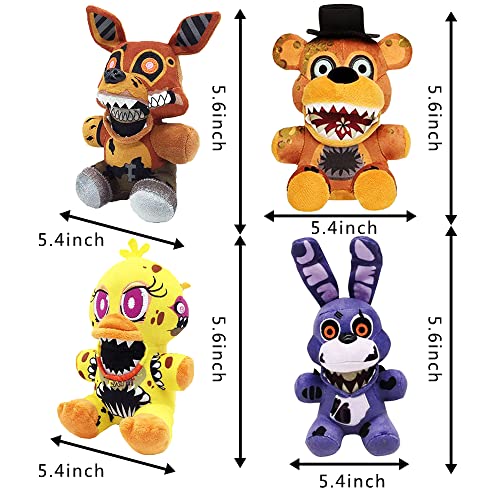 Karinie 4 Pcs FNAF Plushies, Five Nights at Freddy's Plushies, FNAF Plushies Set, 7.1" Dolls Soft Toys, Party Supplies Christmas Birthday Gift for Boys and Girls