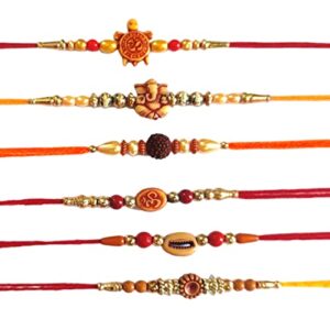 USA HOUSE Set of 6 Rakhi Thread. Raksha bandhan Gift for Your Brother Rakhi for Brother, Rakhi Bracelet, Raksha Bandhan Rakhi, Raksha Bandhan Festival (Thread Multi Colour)