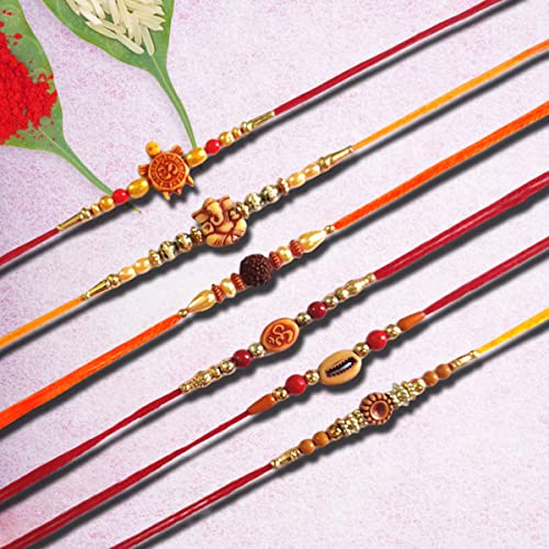 USA HOUSE Set of 6 Rakhi Thread. Raksha bandhan Gift for Your Brother Rakhi for Brother, Rakhi Bracelet, Raksha Bandhan Rakhi, Raksha Bandhan Festival (Thread Multi Colour)