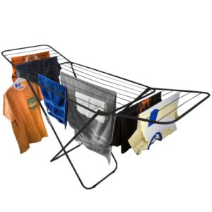 home intuition foldable clothes drying rack dryer (black)