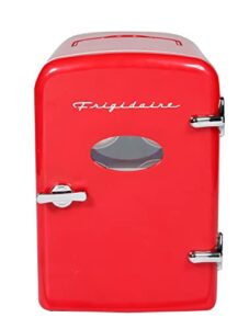 frigidaire efmis175-red portable mini fridge-retro extra large 9-can travel compact refrigerator, 5l, red