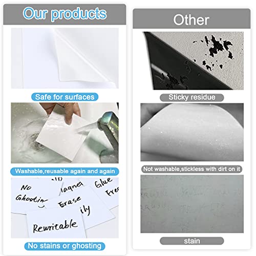 KopYoeHn Dry Erase Sticky Notes, Reusable Whiteboard Stickers for All Smooth Surfaces, Washable and Removable Easy to Post for Office, Home, Classroom, 4X4 inch, 6 Pack