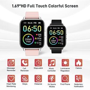 Motast Smart Watch 2022 Watches for Women, Fitness Tracker 1.69" Touch Screen Smartwatch Fitness Watch Heart Rate Monitor, IP68 Waterproof Pedometer Activity Tracker Sleep Monitor for Android iPhone