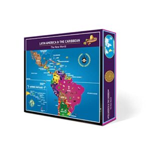 latin america & caribbean map puzzle – map of south america – jigsaw puzzle-educational history – 100 piece puzzles –the new world continent – mexico | brazil | chile | peru | colombia | south america